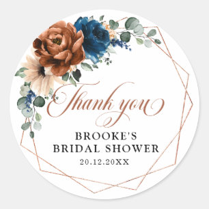 Sticker Rond Terracotta Marine Bleu Vert Merci géométrique