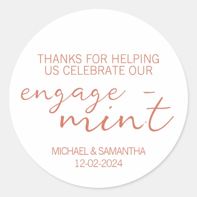 Sticker Rond Terracotta Mint Engagement Thank You (Devant)