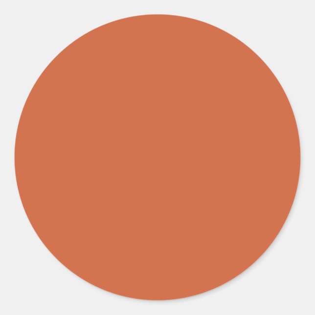 Sticker Rond Terracotta Orange Solide Couleur Chaleureuse & Con (Devant)