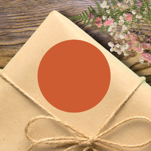 Sticker Rond Terracotta Orange Solide Couleur Chaleureuse & Con