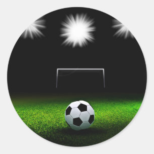 Sticker Rond Terrain de football avec la boule