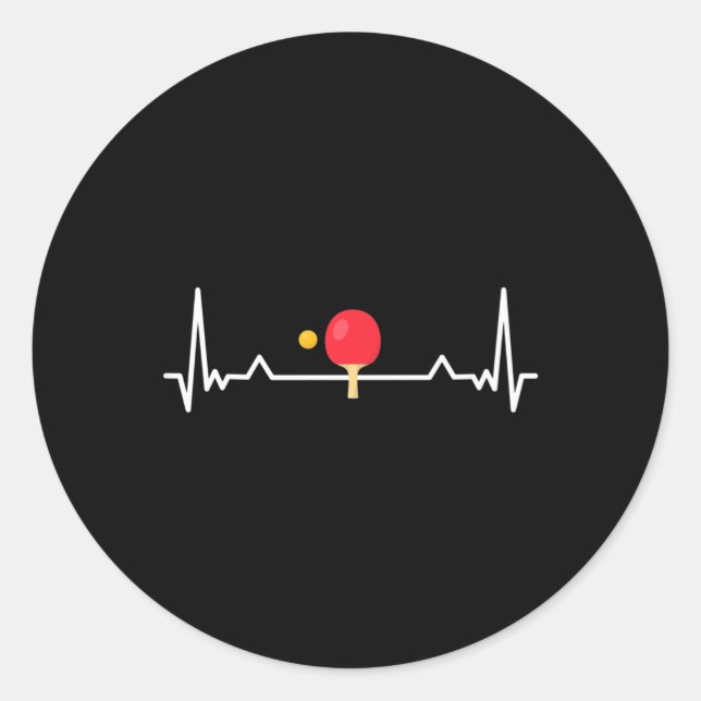 Sticker Rond Terrain de tennis de table amusant (Devant)