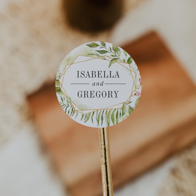 Sticker Rond Terrarium | Mariage botanique vert (Créateur téléchargé)