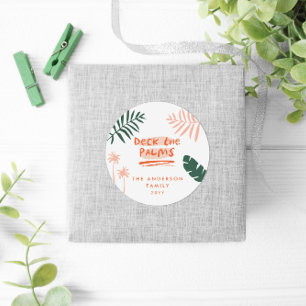 Sticker Rond terrasse palmiers noël tropical moderne photo