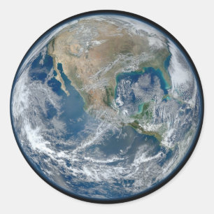 Sticker Rond Terre bleue