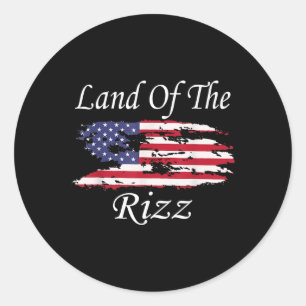 Sticker Rond Terre du Rizz drôle de patriotique Trump 4 juillet