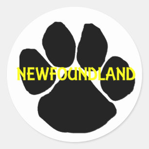 Sticker Rond Terre-Neuve paw.png nommé
