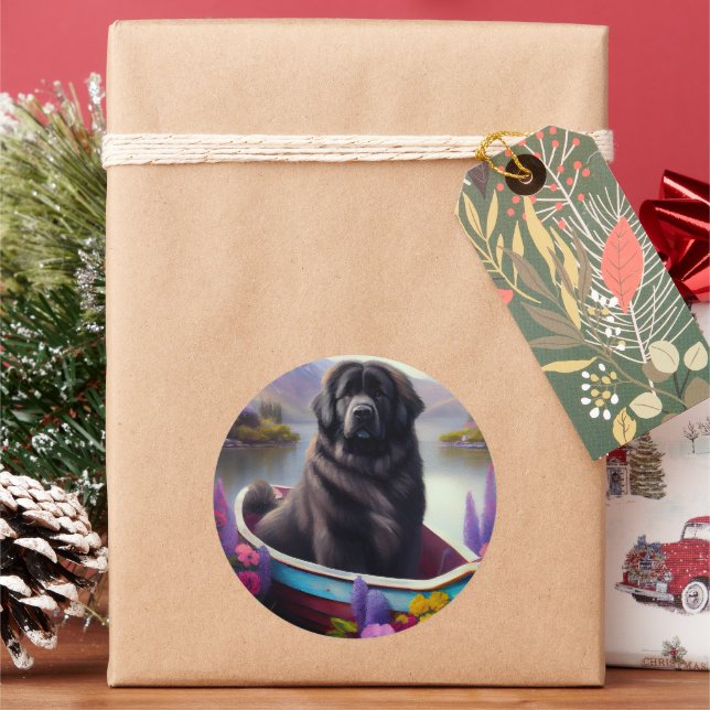 Sticker Rond Terre-Neuve sur une pédale : une aventure Pittores (vacances)