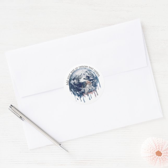 Sticker Rond Terre qui fond (Enveloppe)
