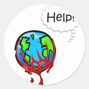 Sticker Rond Terre saignante 2