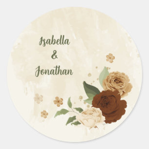 Sticker Rond terre terre terre ton mariage floral