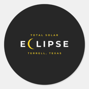 Sticker Rond Terrell Texas Solar Eclipse