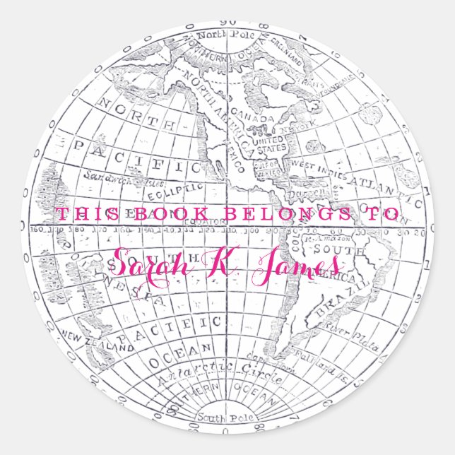 Sticker Rond Terres de l'hémisphère occidental LIVRE complet (Devant)