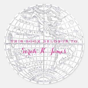 Sticker Rond Terres de l'hémisphère occidental LIVRE complet