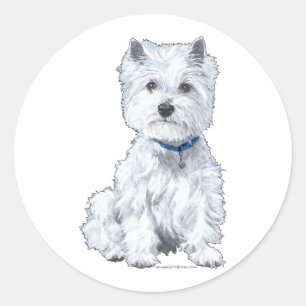 Sticker Rond Terrier Blanc de West Highland