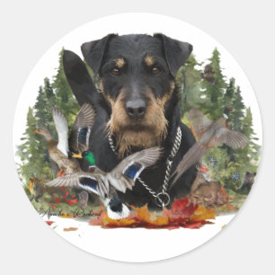 Sticker Rond Terrier de chasse allemand (Jagdterrier)