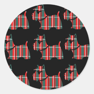 STICKER ROND TERRIER ÉCOSSAIS