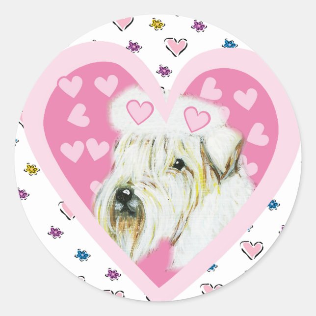 Sticker Rond Terrier Irlandais à poil doux (Devant)