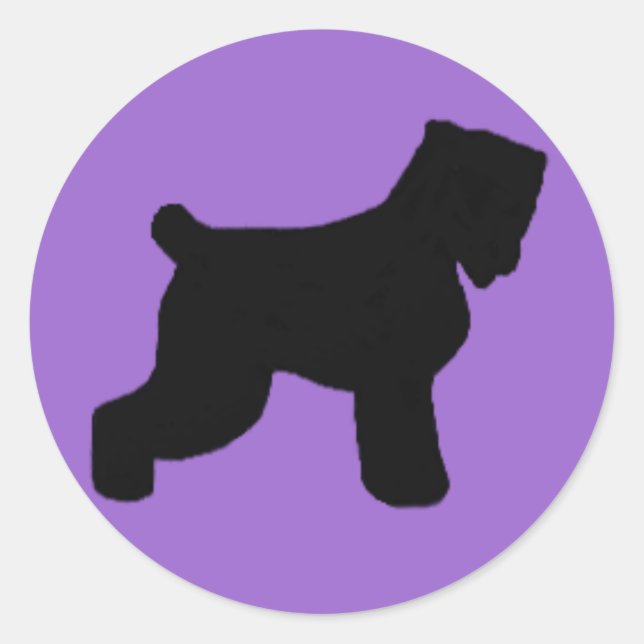Sticker Rond Terrier russe noir (Devant)