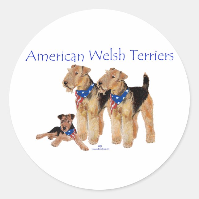 Sticker Rond Terriers gallois américains (Devant)