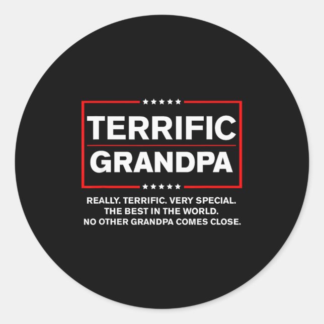 Sticker Rond Terrific Grandpa - Funny Donald Trump Campaign Sty (Devant)