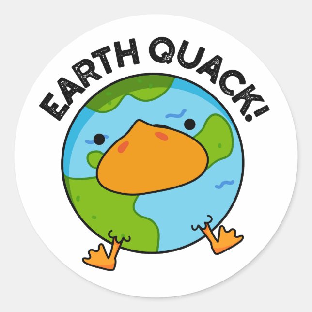 Sticker Rond Terthquack Funny Tremblement de terre jeu (Devant)
