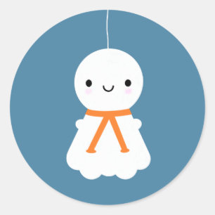 Sticker Rond Teru Teru Bozu - Poupées japonaises de Kawaii