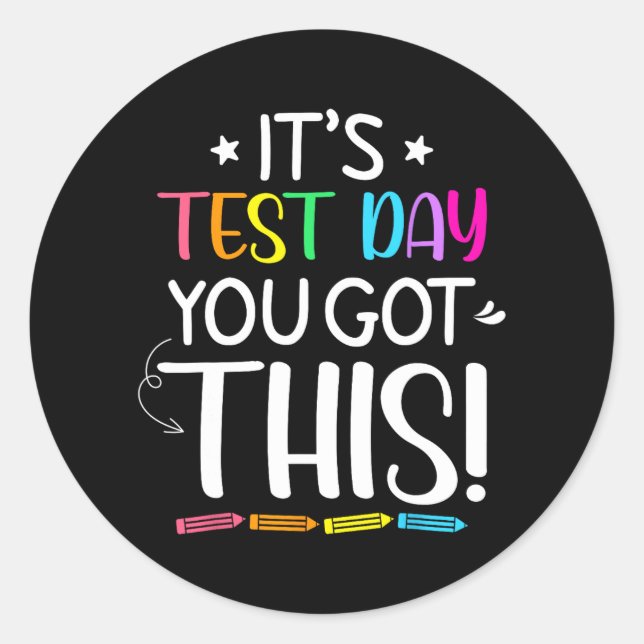 Sticker Rond Test Day C'est Test Day Enseignant Test (Devant)