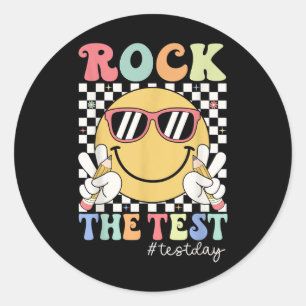 Sticker Rond Test Day Rock The Test Motivational Teacher Testin