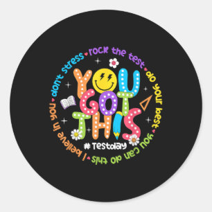 Sticker Rond Test Day Rock The Test Teacher Test Day You got