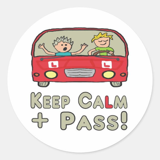 Sticker Rond Test de conduite calme (Devant)