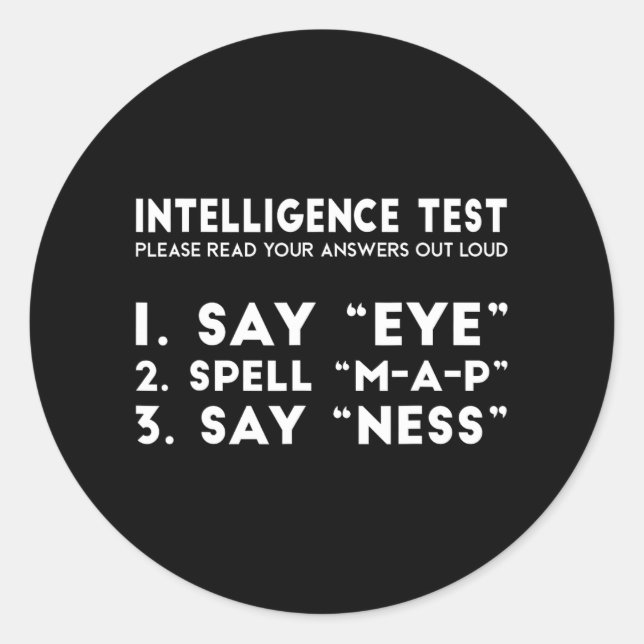 Sticker Rond Test Eye Map Ness Funny Joke Fête des pères (Devant)
