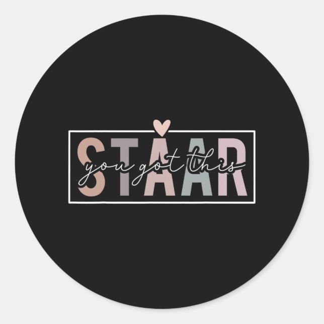 Sticker Rond Test Jour Enseignant Examen Leopard Test Jour Vous (Devant)