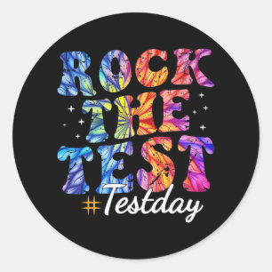 Sticker Rond Test Motivational Tie Dye Teacher Day Test