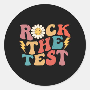 Sticker Rond Test Retro Super Enseignant Jour de test