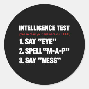 Sticker Rond Test Say Eye M A P Ness Funny Papa Fête des pères