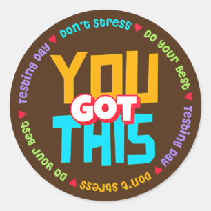 Sticker Rond Test STAAR Day Mode sur le test enseignant