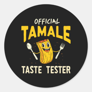 Sticker Rond Testeur de goût de tamale Drôle de nourriture mexi
