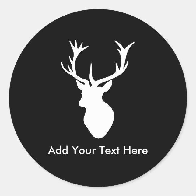 Sticker Rond Tête blanche avec Antlers (Devant)