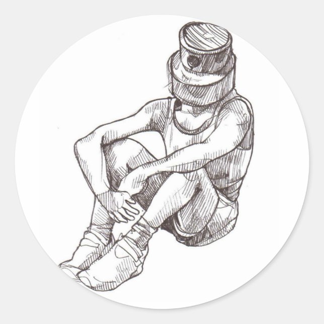 Sticker Rond tête casquette (Devant)