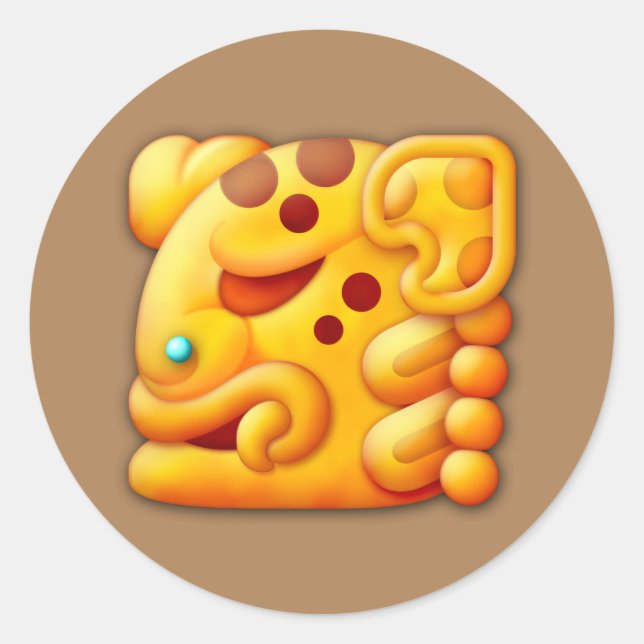 Sticker Rond Tête d'animal Maya (Devant)