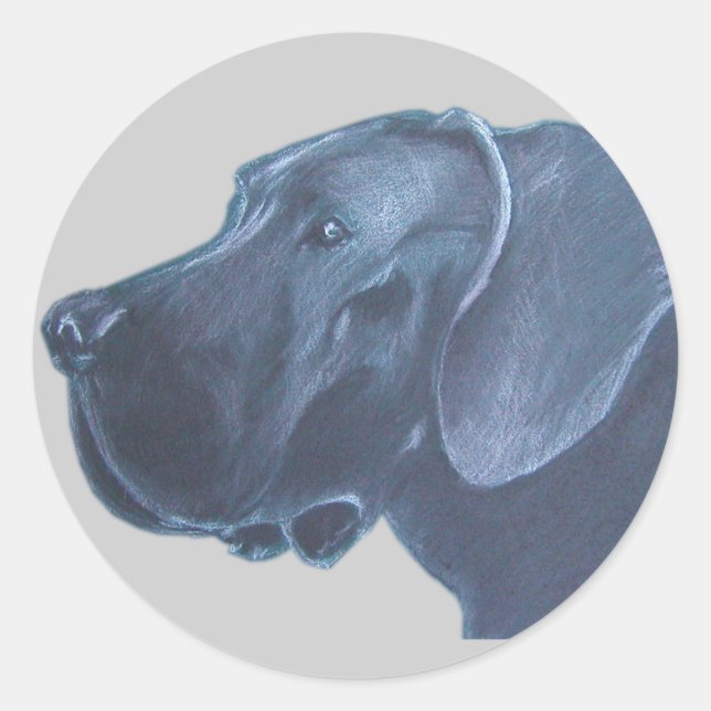 Sticker Rond Tête de chien dessin (Devant)