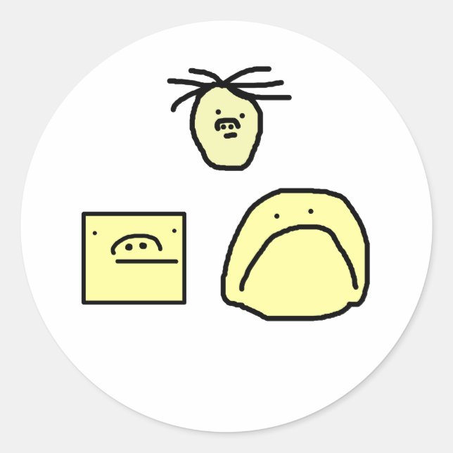 Sticker Rond tête de dessin (Devant)