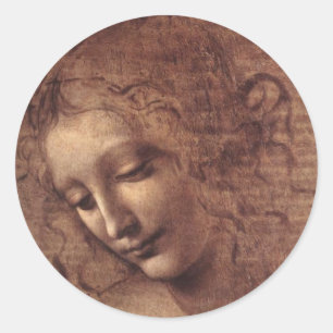 Sticker Rond Tête de femelle de Scapigliata de La