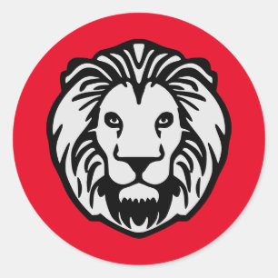 Sticker Rond Tête de lion