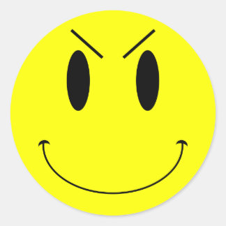 Sticker Rond Tête de mal jaune KRW