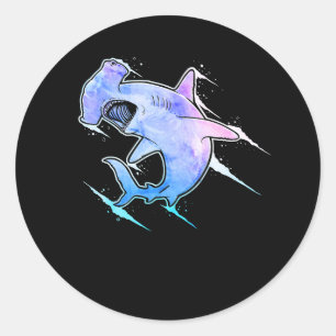 Sticker Rond Tête de marteau Shark Lover Marine Life Tête de ma