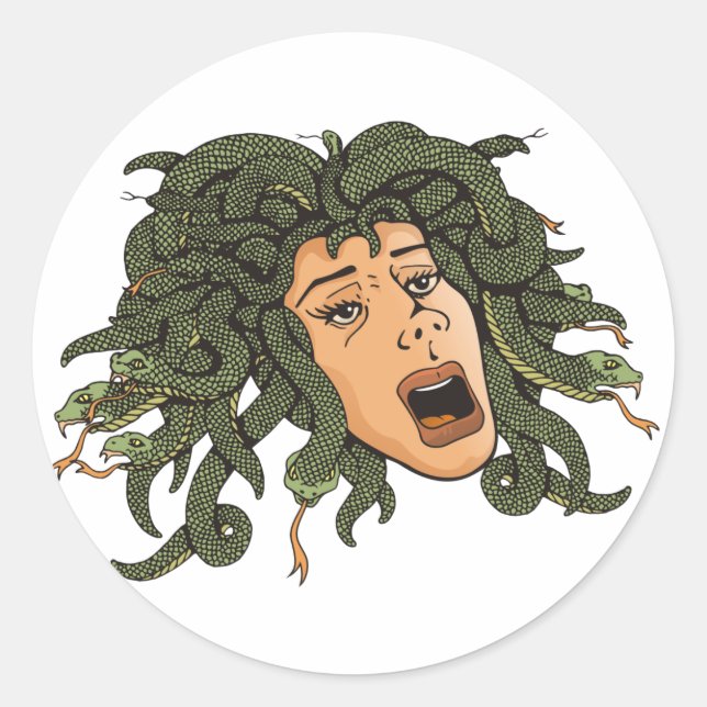 Sticker Rond Tête de Medusa (Devant)