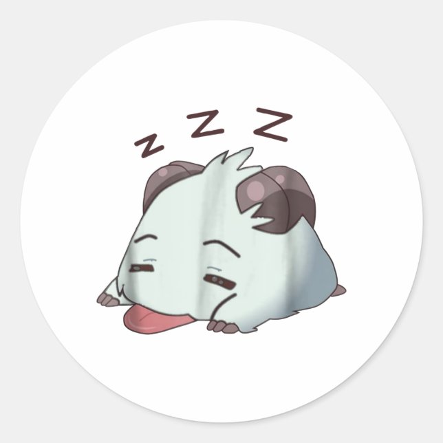 Sticker Rond Tête de sommeil (Devant)