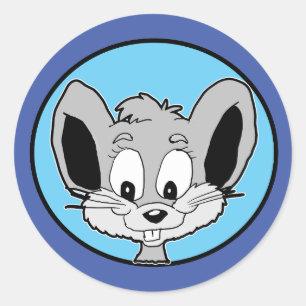 Sticker Rond Tête de souris pour bébé